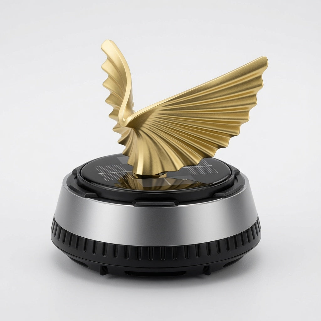 Rotable Eagle Wings Car Dashboard Showpiece with Perfume | Powered by In-Built Solar System