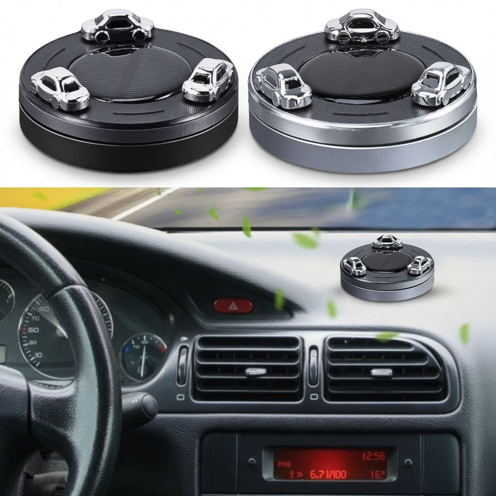 Rotating Car Air Freshener – Solar Powered Stylish Dashboard Showpiece with Long Lasting Fragrance