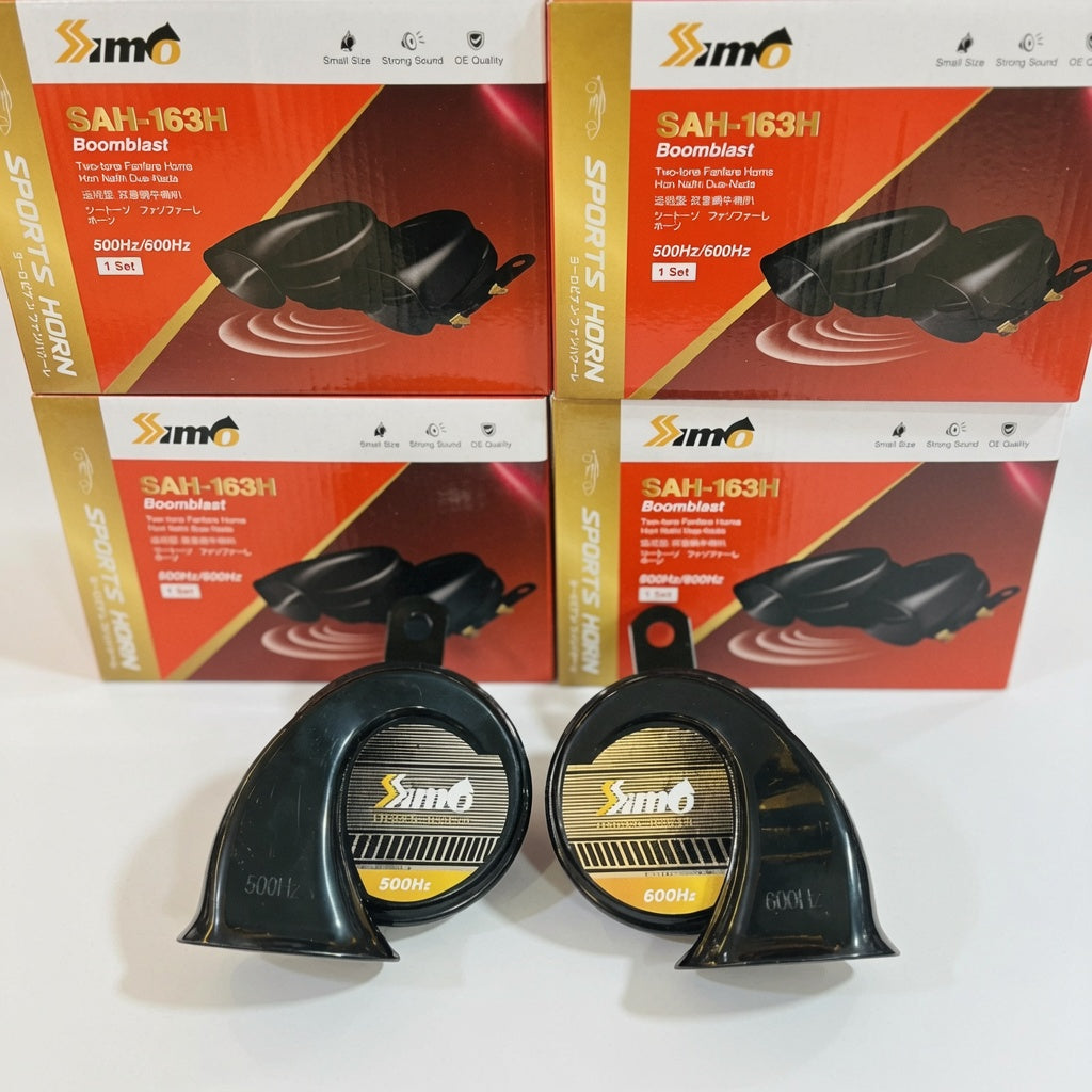 Simo Boomblast Sports Horn 12V | 500Hz/600Hz Loud Clear Fanfare Sound Horn Set
