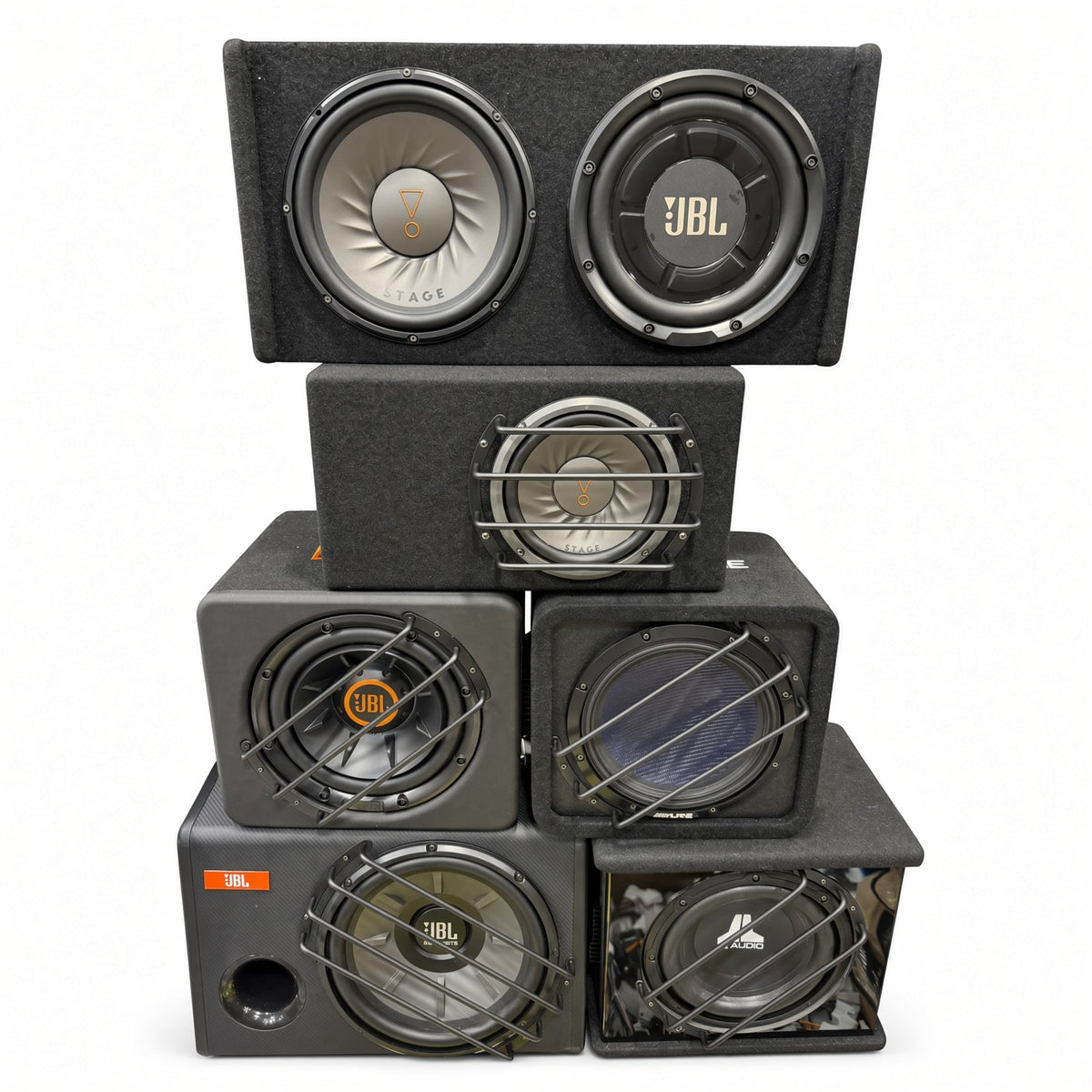 JBL & Alpine Premium Enclosed Car Subwoofer Collection