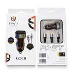Toby's Professional CC-10 150W Fast Car Charger (3-in-1 Cable)