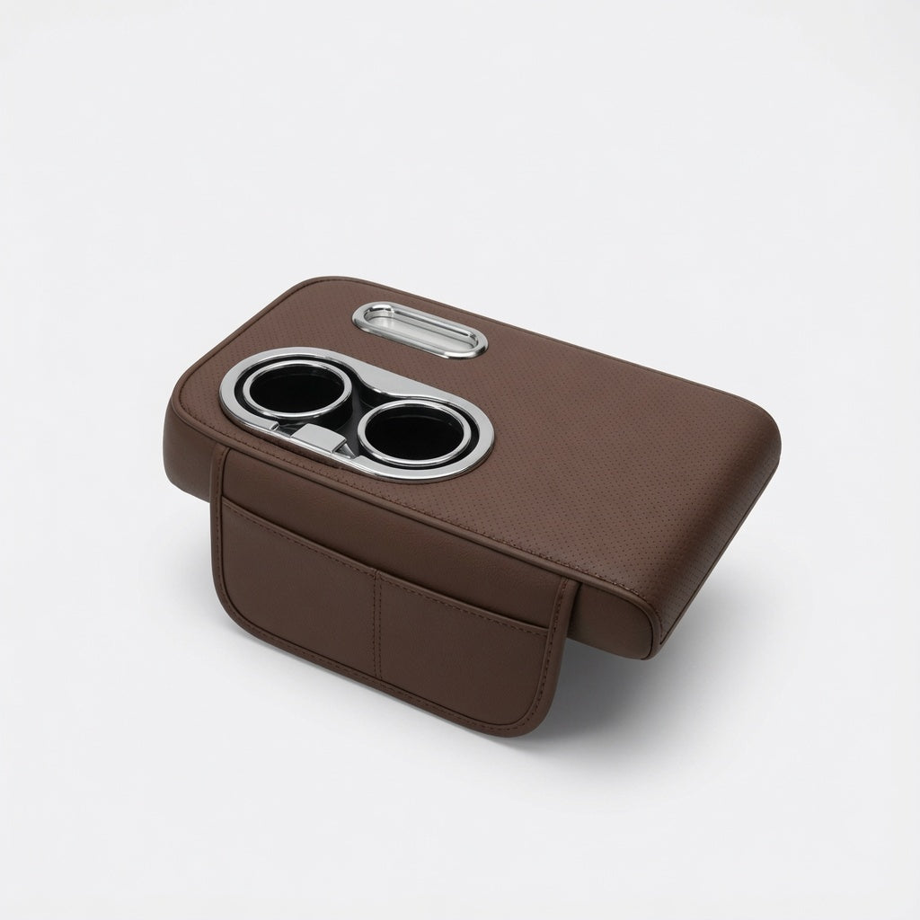 Multifunctional Car Center Console Armrest Tissue Box with Cup Holder – Premium Car Organizer