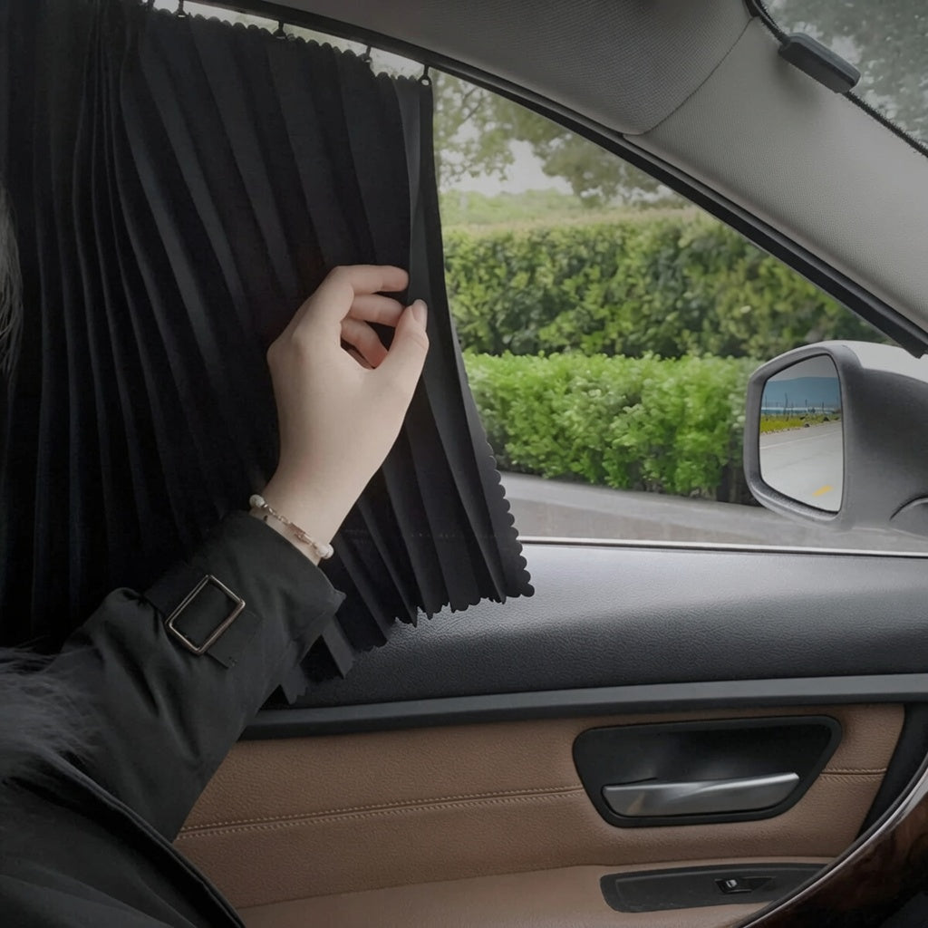 Car Magnetic Window Curtain – Premium Quality Ultimate UV Protection and Adjustable Fit for All Cars 4 Pcs Set