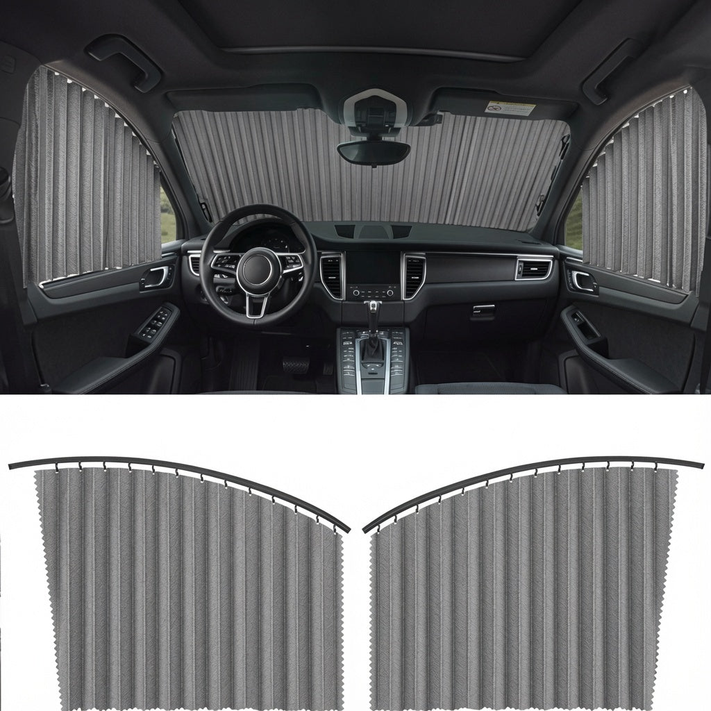 Car Magnetic Window Curtain – Premium Quality Ultimate UV Protection and Adjustable Fit for All Cars 4 Pcs Set