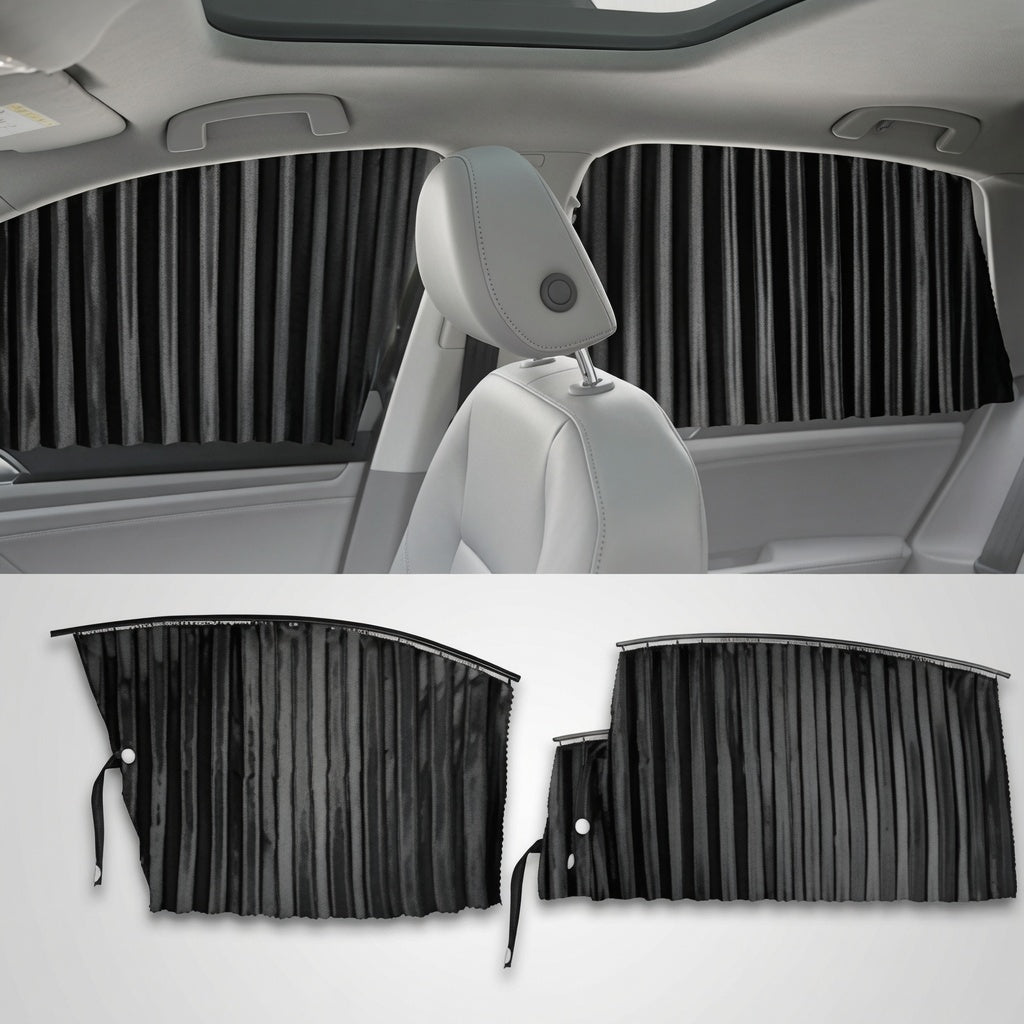 Car Magnetic Window Curtain – Premium Quality Ultimate UV Protection and Adjustable Fit for All Cars 4 Pcs Set