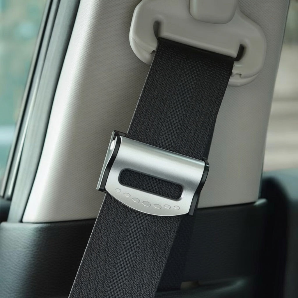 Car Safety Belt Clip (2 Pcs) – Elastic Anti-Stripping Seatbelt Stopper for Hard Brake & Sudden Stops