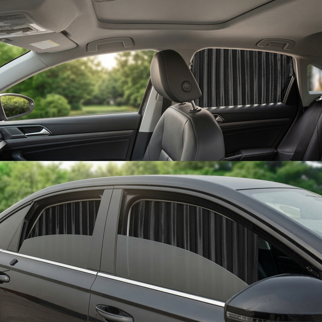 Car Magnetic Window Curtain – Premium Quality Ultimate UV Protection and Adjustable Fit for All Cars 4 Pcs Set