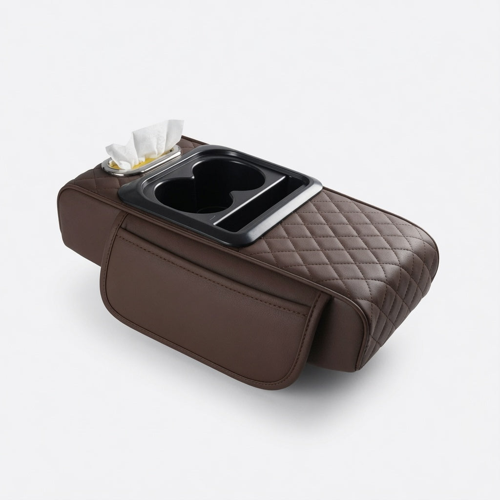 Luxury Car Rear Armrest Console Box | Built-in Cup Holder & Tissue Box | Ultimate Comfort & Style