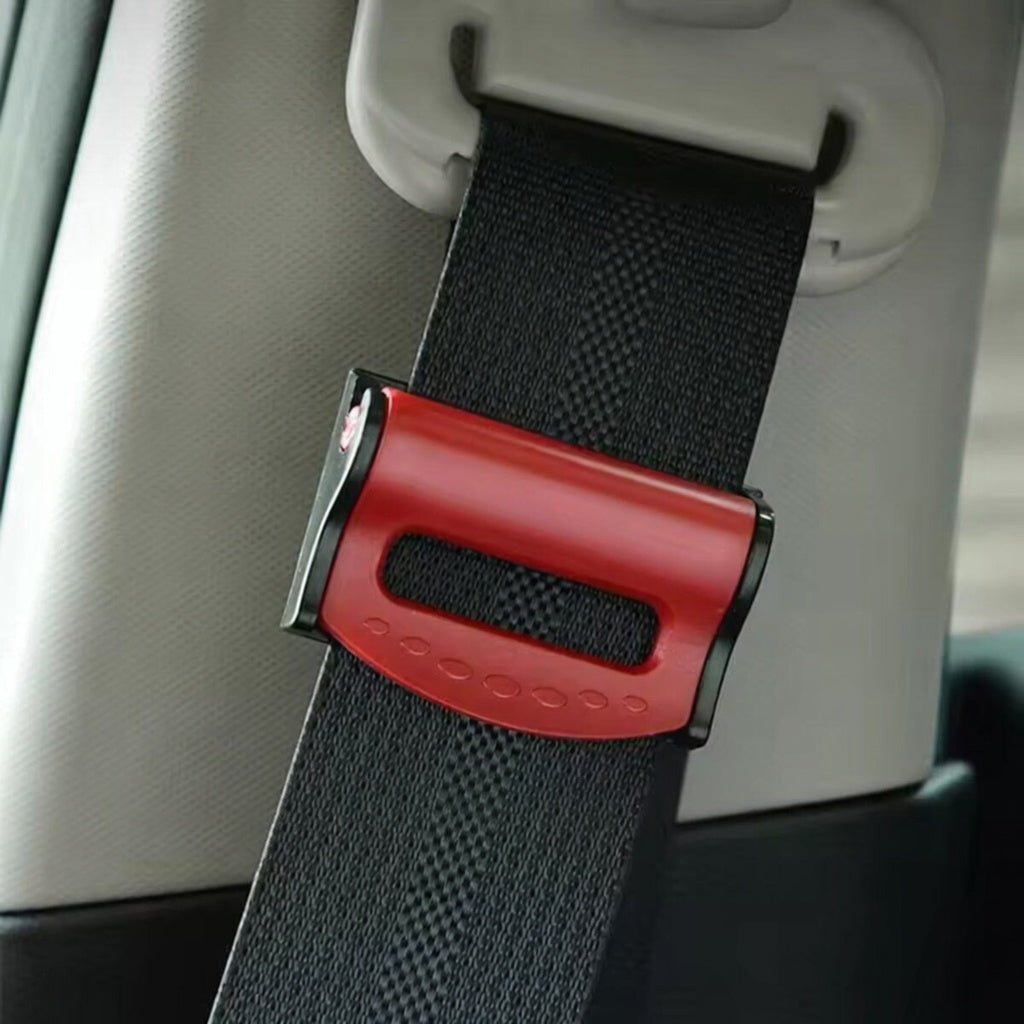 Car Safety Belt Clip (2 Pcs) – Elastic Anti-Stripping Seatbelt Stopper for Hard Brake & Sudden Stops