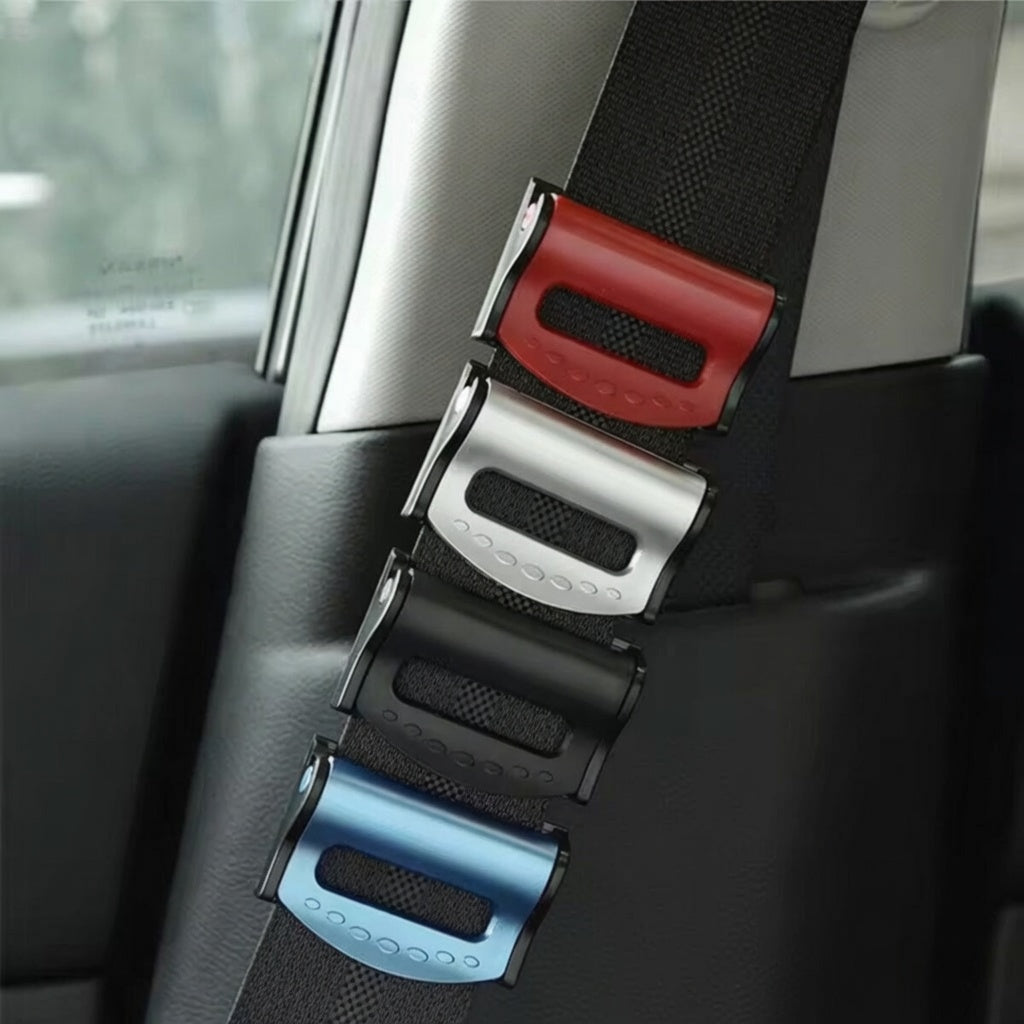 Car Safety Belt Clip (2 Pcs) – Elastic Anti-Stripping Seatbelt Stopper for Hard Brake & Sudden Stops