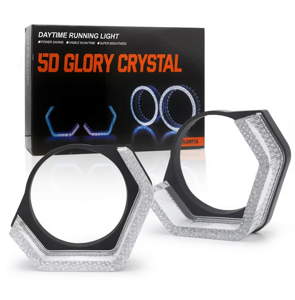 3″ 5D Crystal WRGB LED Angel Eyes For Car Headlight