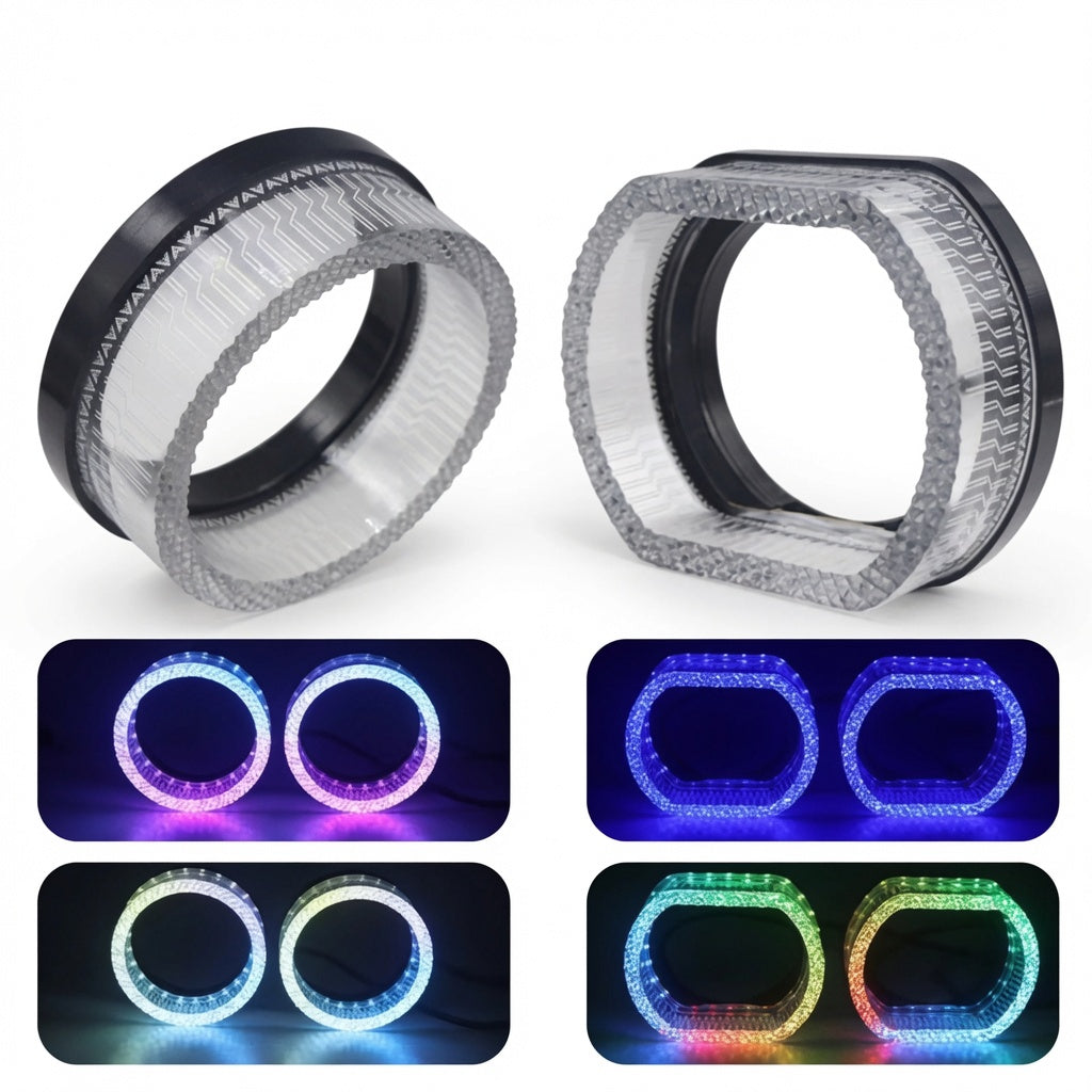 3″ 5D Crystal WRGB LED Angel Eyes For Car Headlight
