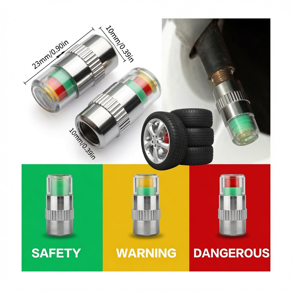 4PCS Car Tire Pressure Indicator Caps