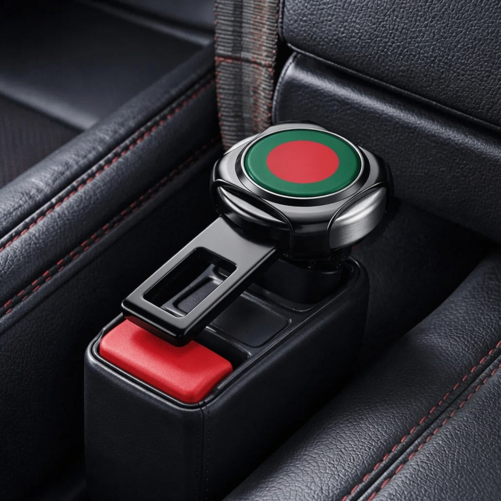 Car Seat Belt Silencer Clip with Bangladesh Flag – Universal Alarm Stopper Buckle