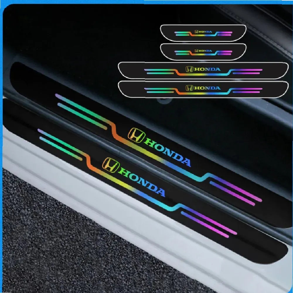 Car Reflective Door Sill Protector | Car Anti-Scratch Nickle Stickers 4Pcs Set