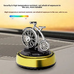Solar Bicycle Car Perfume Ornament – Rotating Dashboard Decor