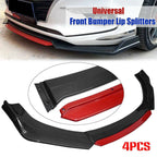 Universal Car Front Bumper 4 Pcs Red Lip Splitter Diffuser Lip Body Kit Spoiler Bumpers Protector Work for Most Car